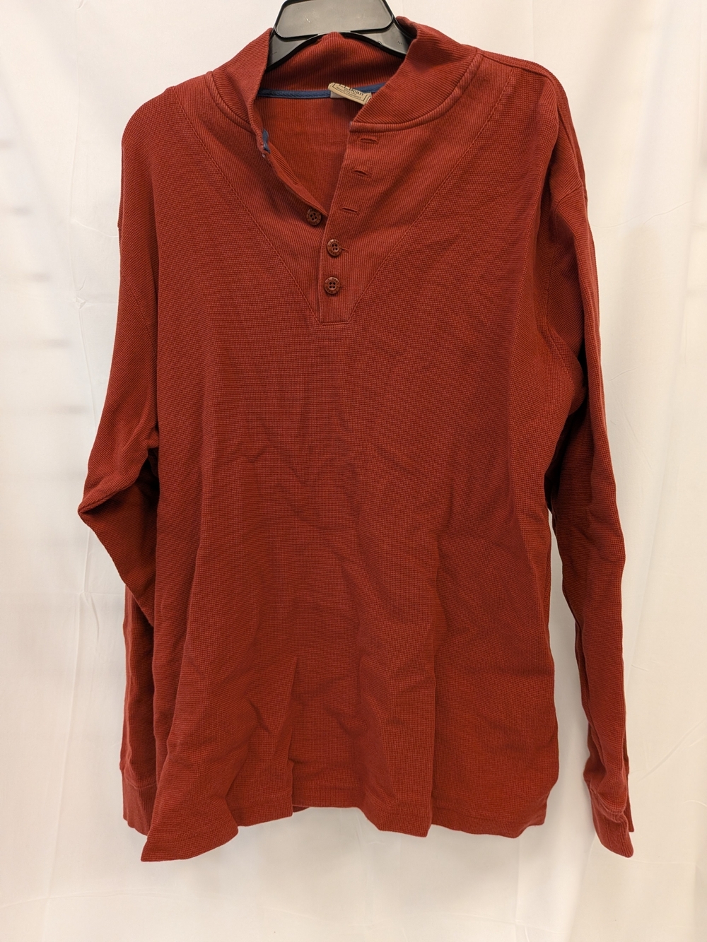 L.L. Bean Men's Long-Sleeve Henley in Rust